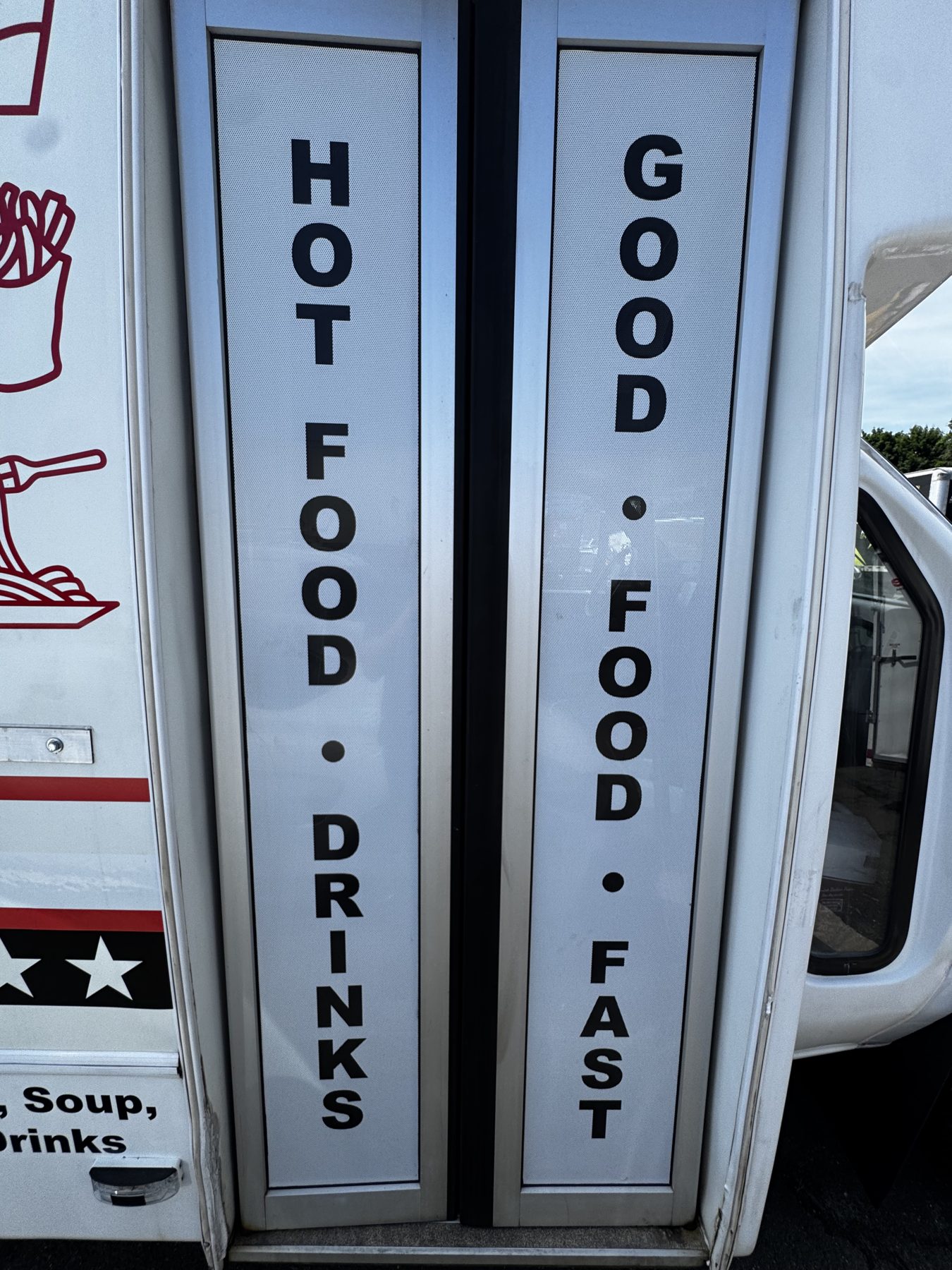 Service doors of the food truck