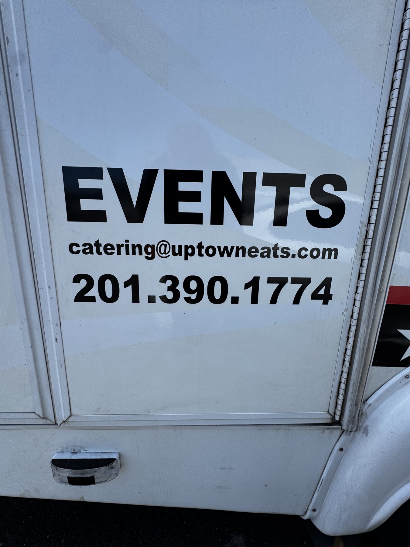 Events catering info on the truck